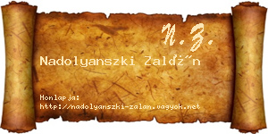 Nadolyanszki Zalán névjegykártya